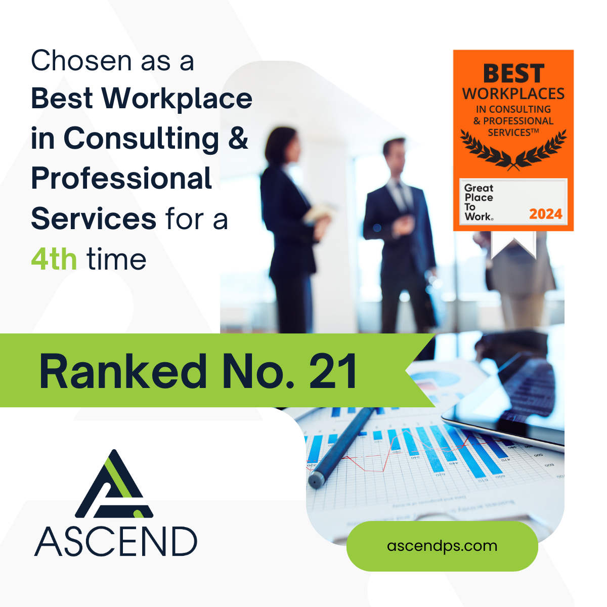 Ascend Rises to No 21 Among Best Workplaces
